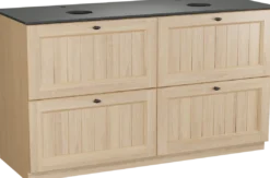 Balmani Lemon badkamermeubel met Facetta wastafelblad voor waskom(men)