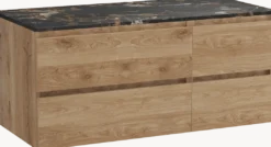 Balmani Lucida badkamermeubel met Stretto wastafelblad voor waskom(men)