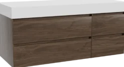 Balmani Mitra badkamermeubel met Dominus wastafelblad voor waskom(men)