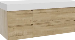 Balmani Mitra badkamermeubel met Dominus wastafelblad voor waskom(men)
