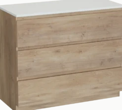 Linie Lado badkamermeubel met Lado wastafelblad voor waskom(men)