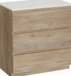 Linie Lado badkamermeubel met Lado wastafelblad voor waskom(men)
