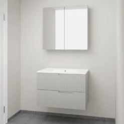 Linie Ribbo badkamermeubel met Vano wastafel en spiegelkast