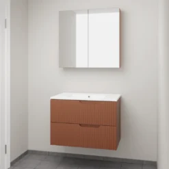 Linie Ribbo badkamermeubel met Vano wastafel en spiegelkast