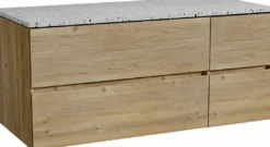 Storke Edge badkamermeubel met Tavola wastafelblad voor waskom(men)