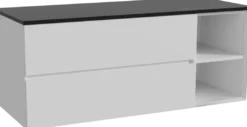 Storke Edge badkamermeubel met Panton wastafelblad voor waskom(men)