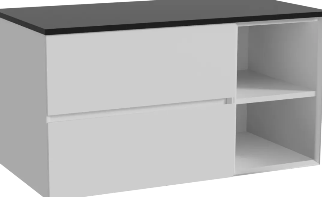 Storke Edge badkamermeubel met Panton wastafelblad voor waskom(men)