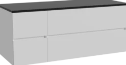 Storke Edge badkamermeubel met Panton wastafelblad voor waskom(men)