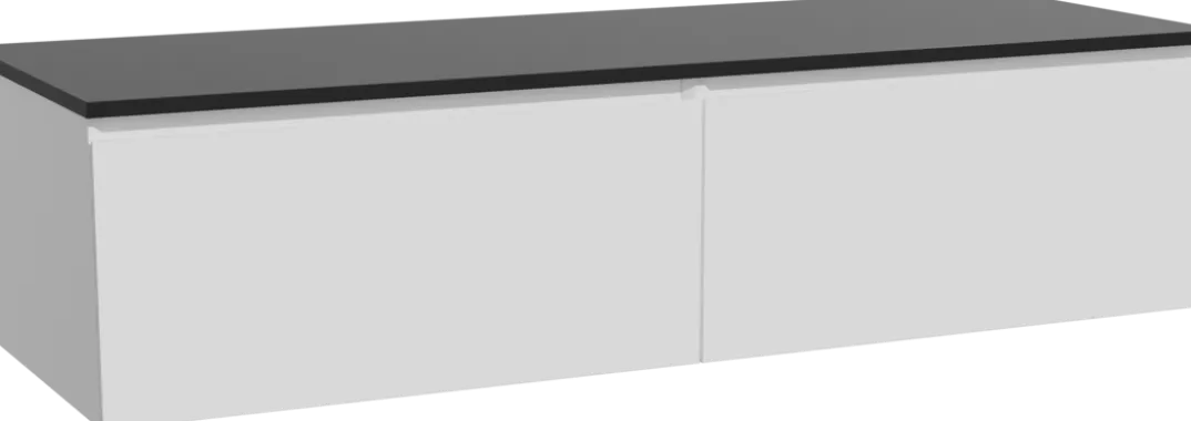 Storke Edge badkamermeubel met Panton wastafelblad voor waskom(men)