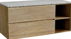 Storke Edge badkamermeubel met Tavola wastafelblad voor waskom(men)