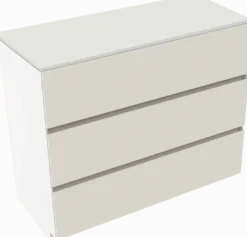 Storke Edge badkamermeubel met Tavola wastafelblad voor waskom(men)