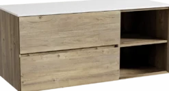 Storke Edge badkamermeubel met Tavola wastafelblad voor waskom(men)