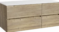 Storke Edge badkamermeubel met Tavola wastafelblad voor waskom(men)