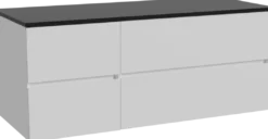 Storke Edge badkamermeubel met Panton wastafelblad voor waskom(men)
