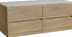 Storke Edge badkamermeubel met Tavola wastafelblad voor waskom(men)
