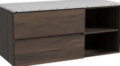 Storke Edge badkamermeubel met Tavola wastafelblad voor waskom(men)