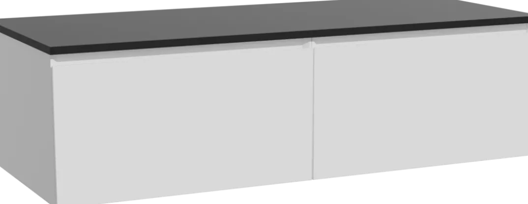 Storke Edge badkamermeubel met Panton wastafelblad voor waskom(men)