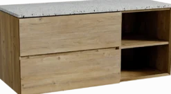Storke Edge badkamermeubel met Tavola wastafelblad voor waskom(men)