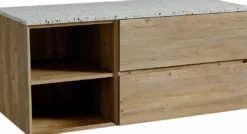 Storke Edge badkamermeubel met Tavola wastafelblad voor waskom(men)