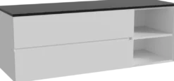 Storke Edge badkamermeubel met Panton wastafelblad voor waskom(men)
