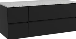Storke Edge badkamermeubel met Tavola wastafelblad voor waskom(men)