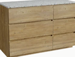 Storke Edge badkamermeubel met Tavola wastafelblad voor waskom(men)