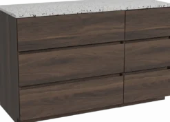 Storke Edge badkamermeubel met Tavola wastafelblad voor waskom(men)