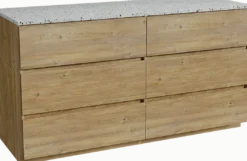 Storke Edge badkamermeubel met Tavola wastafelblad voor waskom(men)