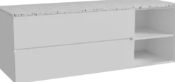 Storke Edge badkamermeubel met Tavola wastafelblad voor waskom(men)