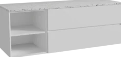 Storke Edge badkamermeubel met Tavola wastafelblad voor waskom(men)