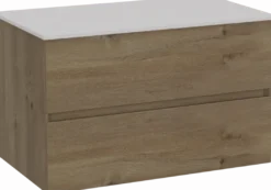 Storke Edge badkamermeubel met Tavola wastafelblad voor waskom(men)