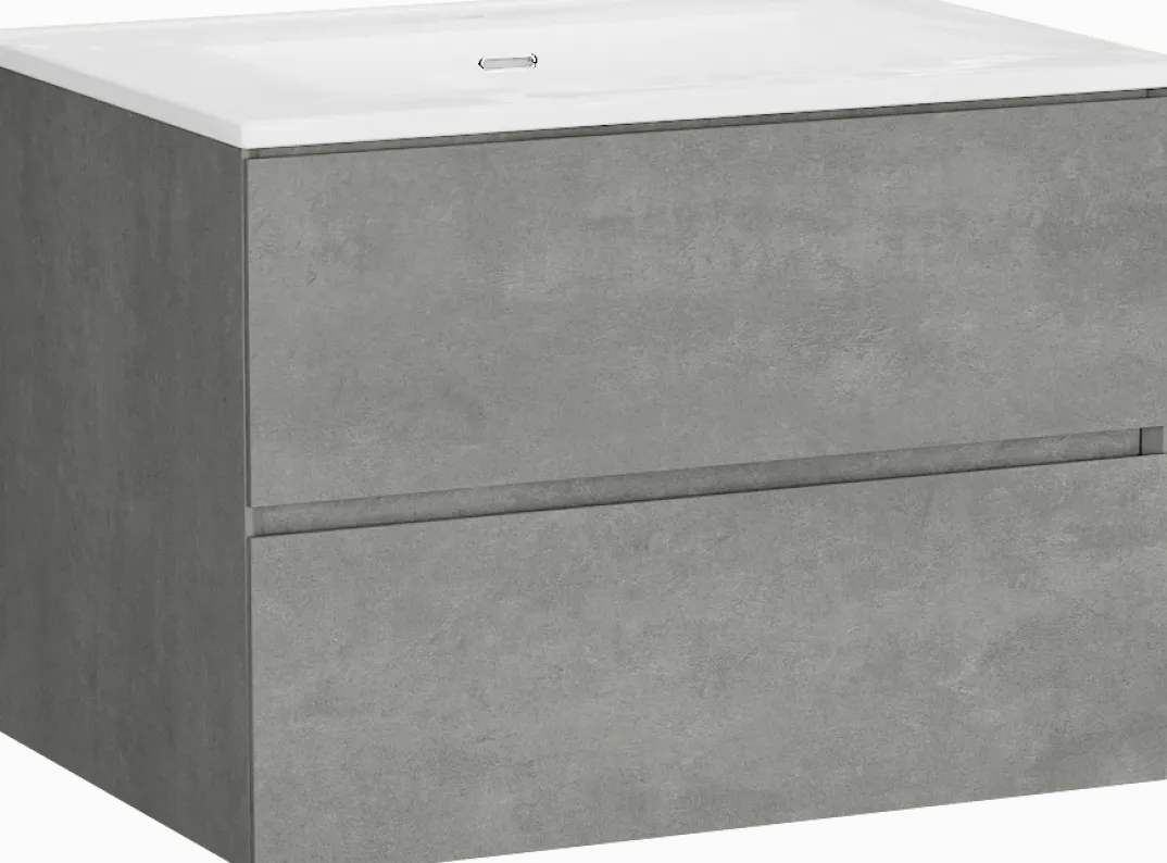 Storke Edge badkamermeubel met Kera wastafel, afvoerplug inbegrepen