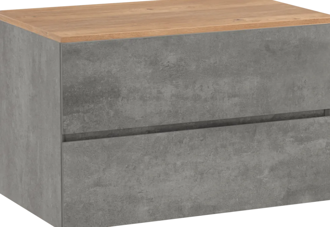 Storke Edge badkamermeubel met Panton wastafelblad voor waskom(men)