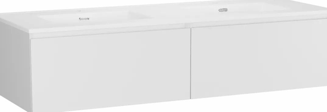 Storke Edge badkamermeubel met Kera wastafel, afvoerpluggen inbegrepen
