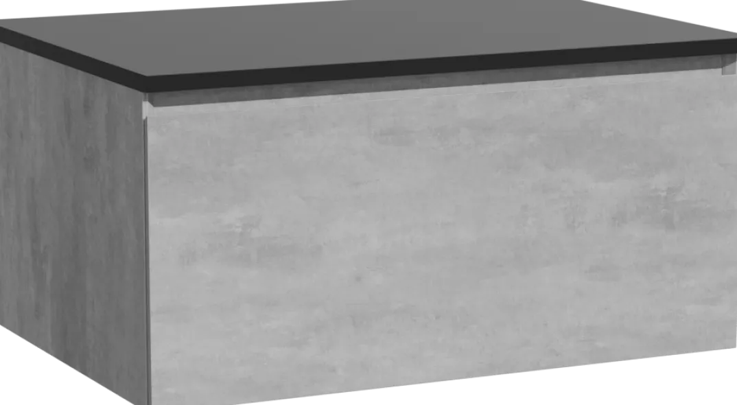 Storke Edge badkamermeubel met Panton wastafelblad voor waskom(men)