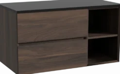 Storke Edge badkamermeubel met Panton wastafelblad voor waskom(men)