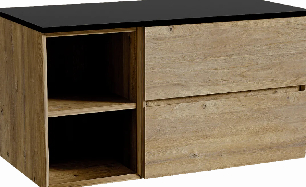Storke Edge badkamermeubel met Panton wastafelblad voor waskom(men)