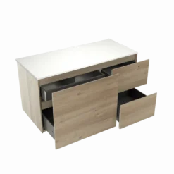 Storke Edge badkamermeubel met Tavola wastafelblad voor waskom(men)