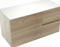 Storke Edge badkamermeubel met Tavola wastafelblad voor waskom(men)
