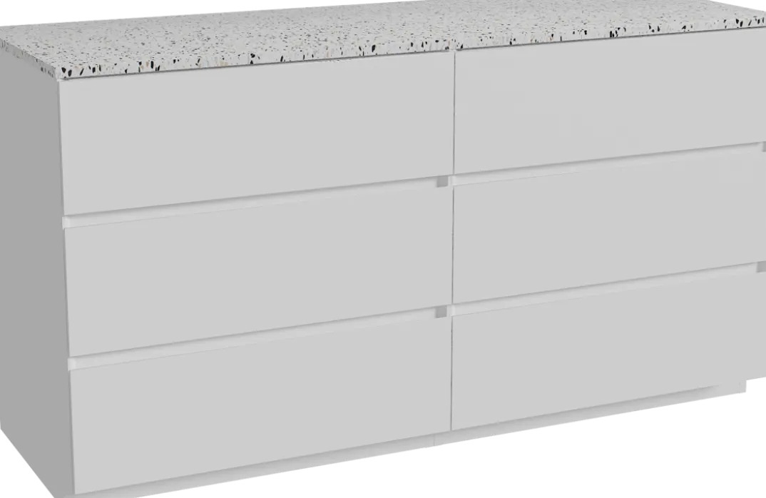 Storke Edge badkamermeubel met Tavola wastafelblad voor waskom(men)