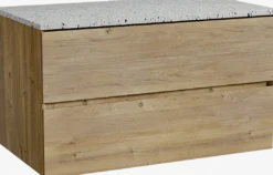 Storke Edge badkamermeubel met Tavola wastafelblad voor waskom(men)
