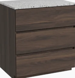 Storke Edge badkamermeubel met Tavola wastafelblad voor waskom(men)