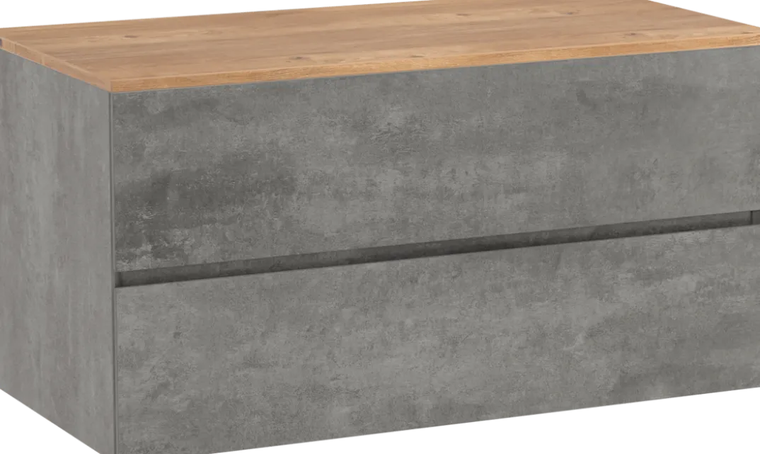 Storke Edge badkamermeubel met Panton wastafelblad voor waskom(men)