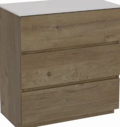 Storke Edge badkamermeubel met Tavola wastafelblad voor waskom(men)
