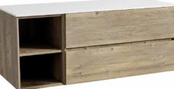 Storke Edge badkamermeubel met Tavola wastafelblad voor waskom(men)
