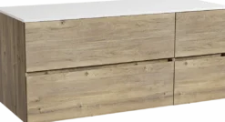 Storke Edge badkamermeubel met Tavola wastafelblad voor waskom(men)