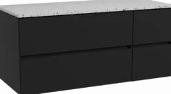 Storke Edge badkamermeubel met Tavola wastafelblad voor waskom(men)
