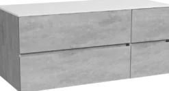 Storke Edge badkamermeubel met Tavola wastafelblad voor waskom(men)
