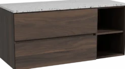 Storke Edge badkamermeubel met Tavola wastafelblad voor waskom(men)