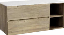 Storke Edge badkamermeubel met Tavola wastafelblad voor waskom(men)